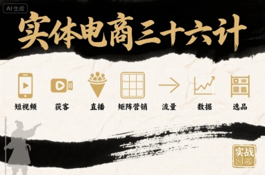 实体电商三十六计，短视频-获客-直播-矩阵营销-流量-数据-选品-啾啾源码网