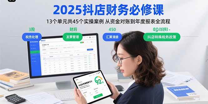（15763期）2025抖店财务必修课：13个单元共45个实操案例 从资金对账到年度报表全流程-啾啾源码网