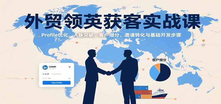 外贸领英获客实战课：Profile优化、人脉突破，客户细分、邀请转化与基础开发步骤-啾啾源码网