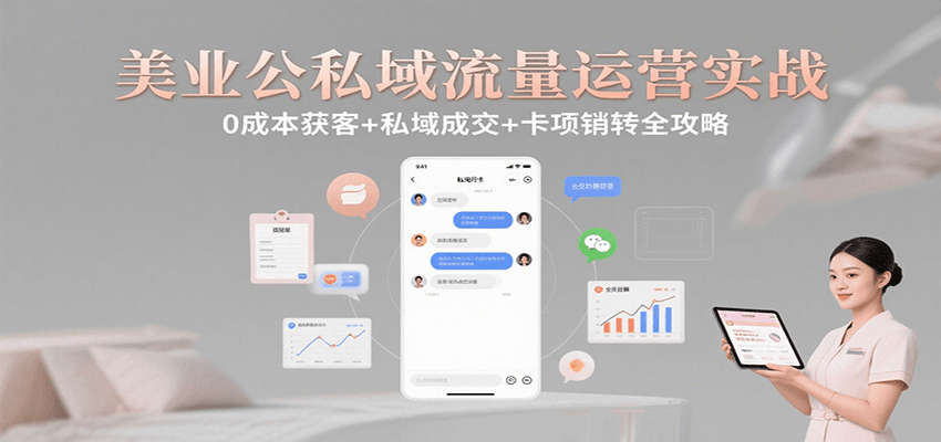 美业公私域流量运营实战：0成本获客+私域成交+卡项销转全攻略-啾啾源码网