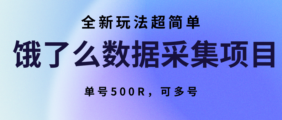 饿了么数据采集项目，全新玩法超简单，单号500R，可多号-啾啾源码网
