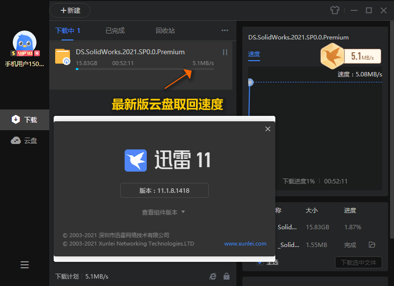 迅雷11 v12.4.1.3670绿色精简版-啾啾源码网