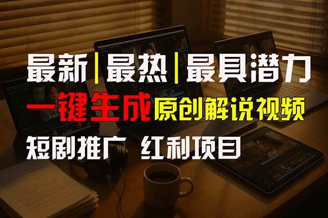 （15658期）短剧推广新思路，AI一键生成原创解说视频，10分钟产出100条，30天赚了5.5w-啾啾源码网